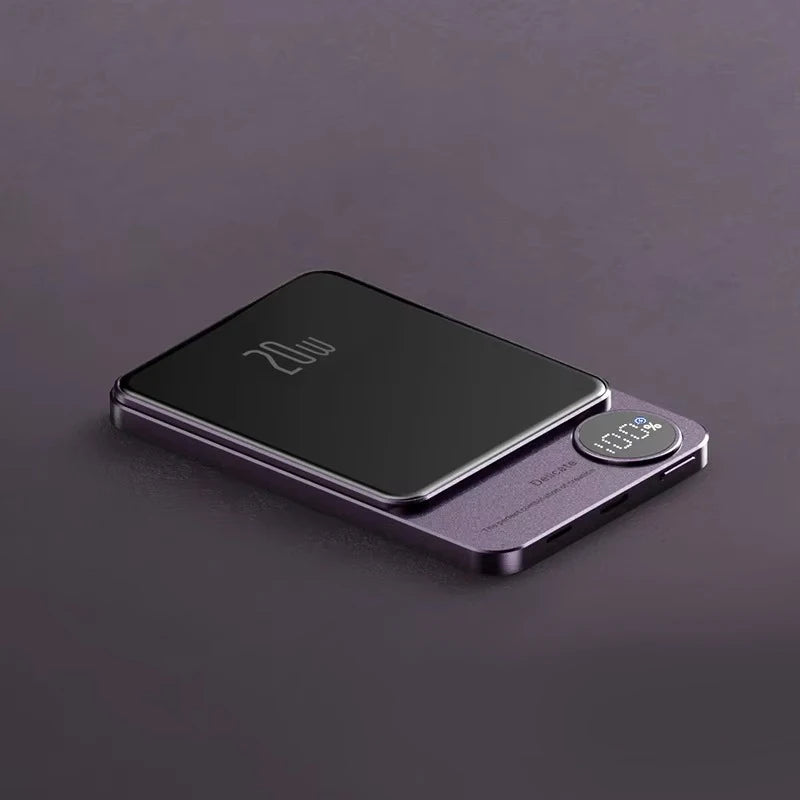 10000mAh Alloy Macsafe Powerbank Magnetic Power Bank Wireless Fast Charger Portable Battery For Magsafe iPhone 16 15 14 13 12