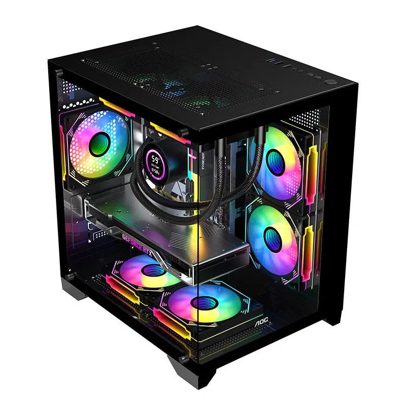 AOC CG391 PC Case MATX Gaming Desktop Case Supports 240 Water Cooling With 3 Fans Computer Case Sea View Room KingsLab Edition