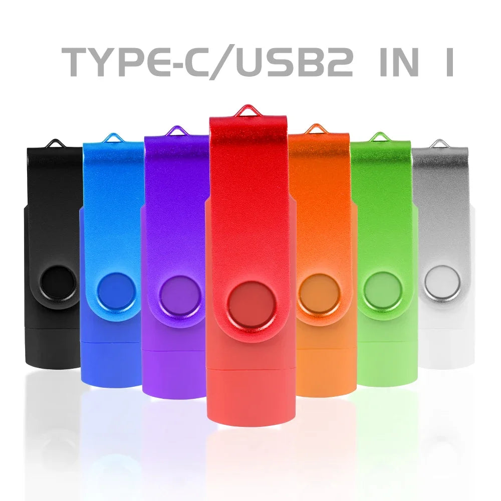 TYPE-C Black USB Flash Drive 128GB Free Key Chain Pen Drive 64GB High Speed Memory Stick 32GB For Mobile Phone USB Stick 16GB