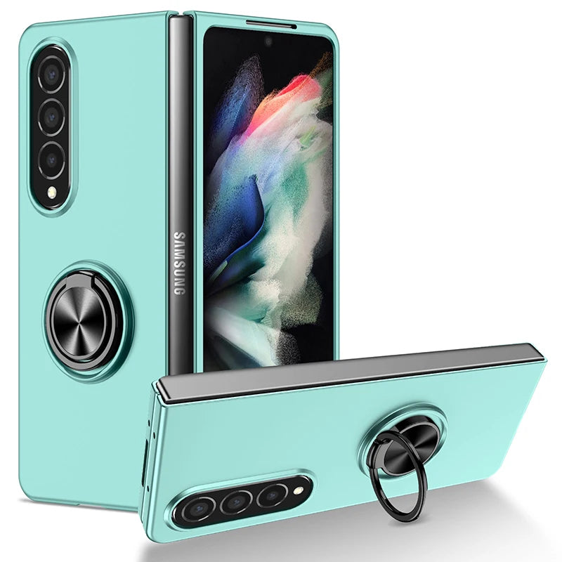 Case for Galaxy Z Fold 5 3 4 2 1 Magnetic Wireless Charging Drop Protection Anti Scratch Hard Cover Case for Z Fold Black Green