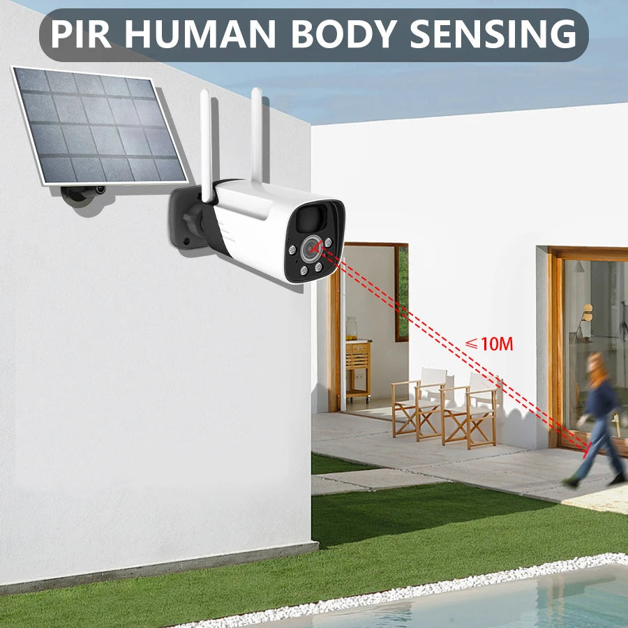 3MP Solar powered outdoor WIFI Security camera CCTV night vision full-color high-definition camera PIR human detection ICSEE