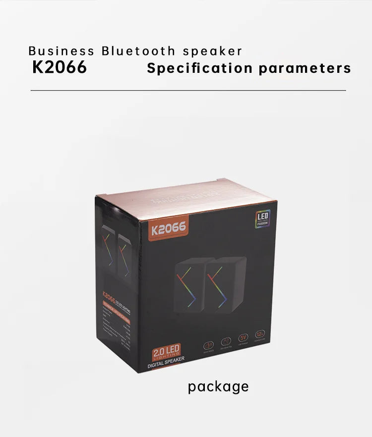 PC Computer Stereo Speaker  RGB Gaming Speakers - USB Powered 2.0 Channel Stereo Sound System with Colorful LED Lights