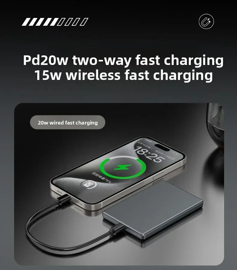 5000mAh Wireless Magnetic Power Bank Fast Charging 20W External Battery Portable for Magsafe for IPhone 17 16 15 14