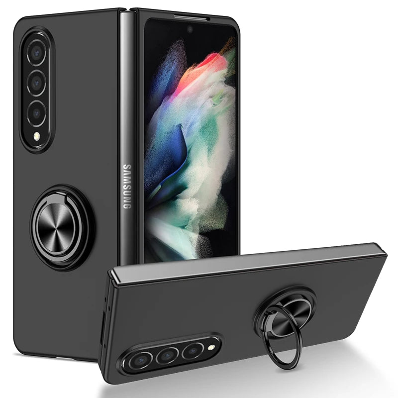 Case for Galaxy Z Fold 5 3 4 2 1 Magnetic Wireless Charging Drop Protection Anti Scratch Hard Cover Case for Z Fold Black Green
