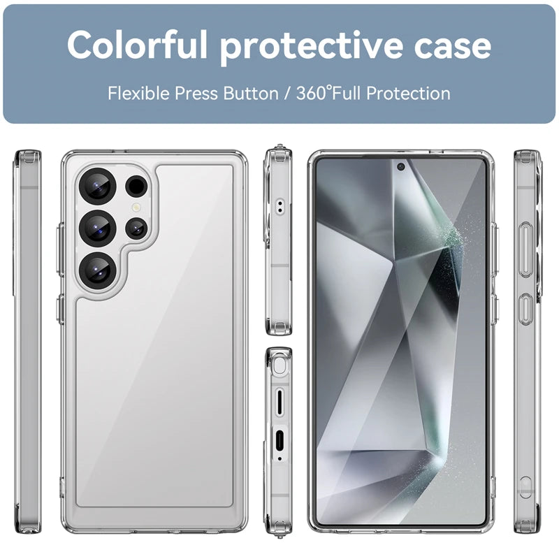 For Samsung Galaxy S25 Ultra Case Luxury Silicone Cover Samsung S25 Ultra Cover TPU Shockproof Transparent Back S25 Ultra Case