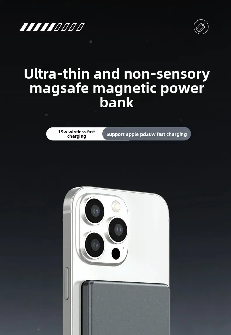 5000mAh Wireless Magnetic Power Bank Fast Charging 20W External Battery Portable for Magsafe for IPhone 17 16 15 14