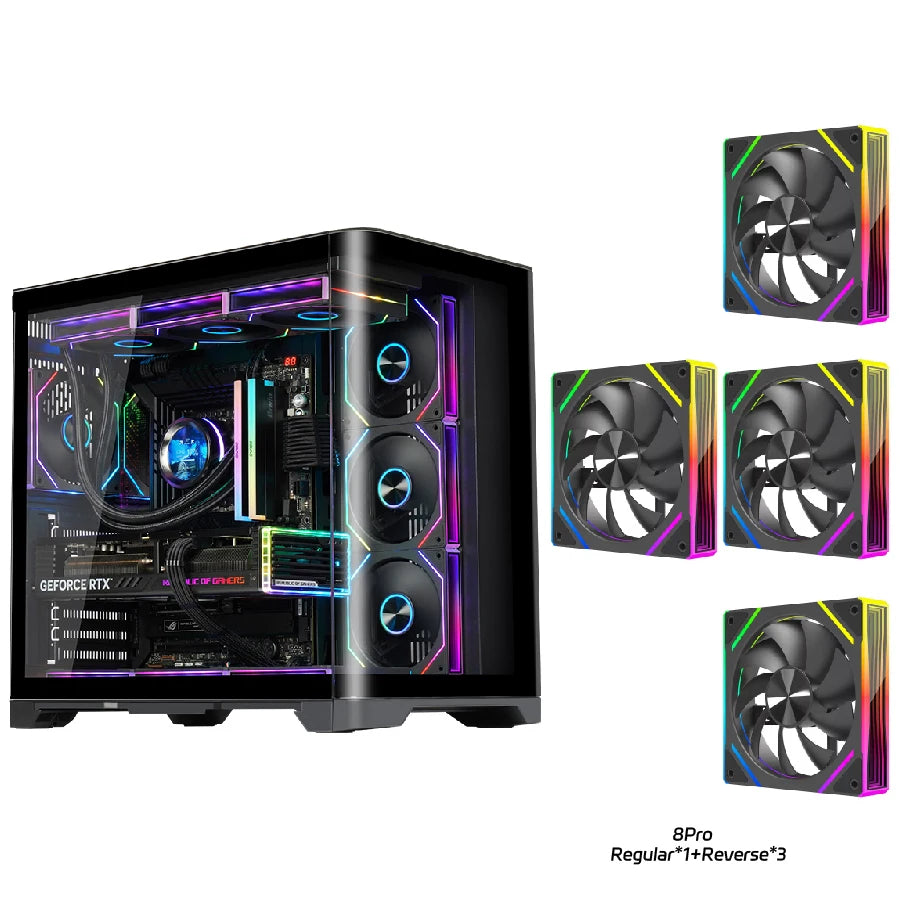 WJCOOLMAN Sky curtain Plus ATX PC gaming case Curved glass sea view room Desktop computer case 360 water cooler gabinete gamer KingsLab Edition