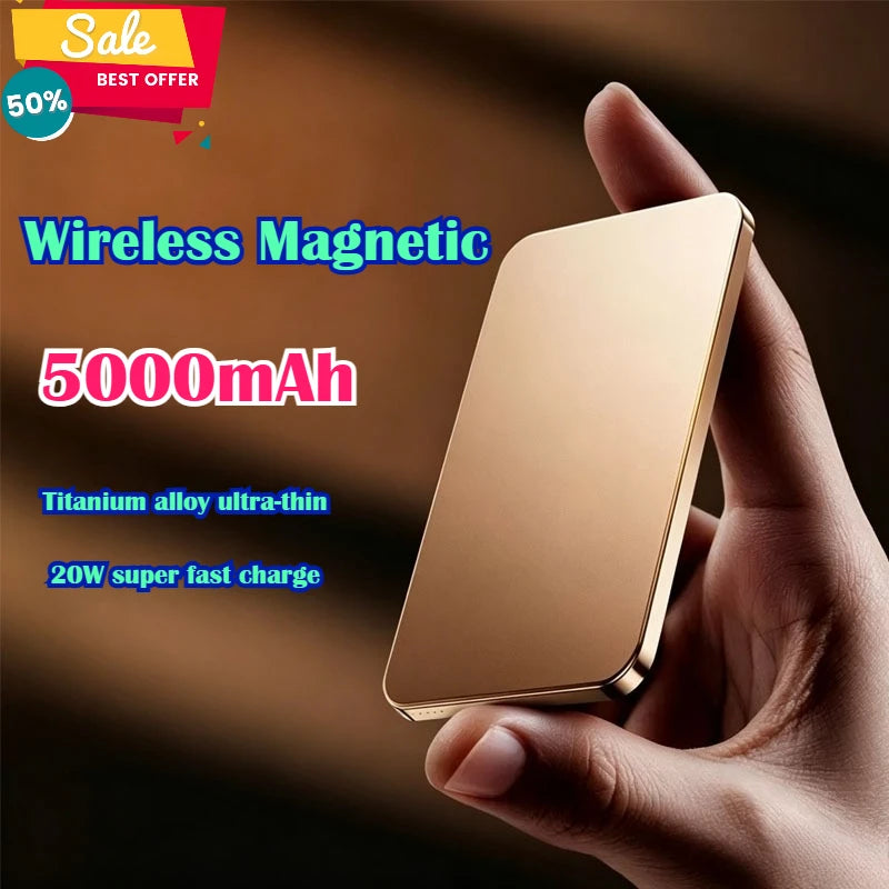 5000mAh Wireless Magnetic Power Bank Fast Charging 20W External Battery Portable for Magsafe for IPhone 17 16 15 14