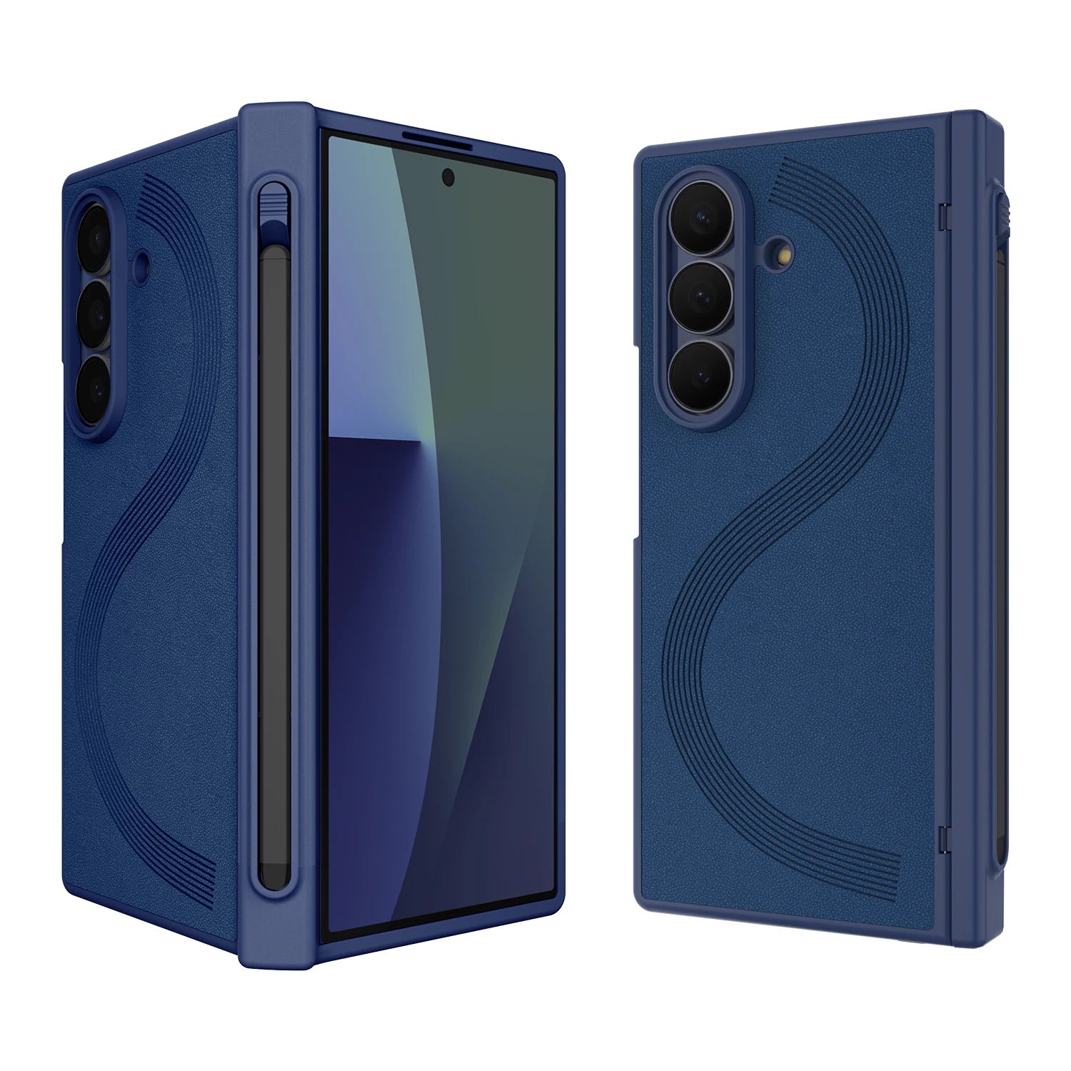 Full Cover PU Leather Z Fold 7 Case With Magnetic Hinge Protector, Touch Pen And Privacy Glass Film For Galaxy Z Fold 7 Fold 6