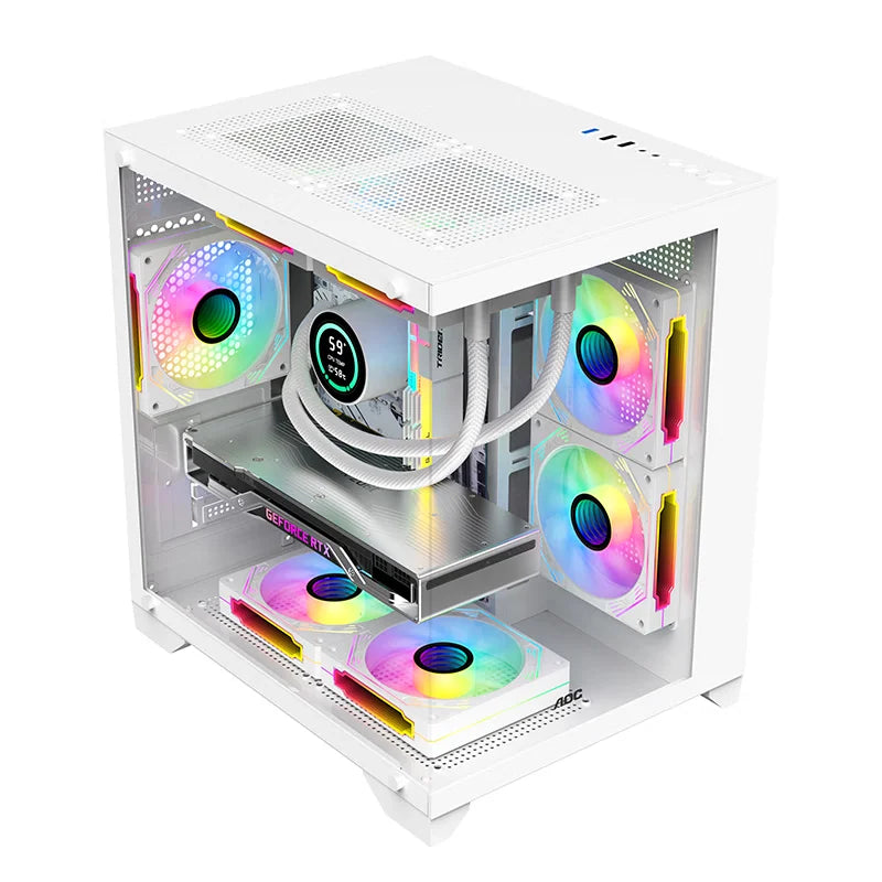 AOC CG391 PC Case MATX Gaming Desktop Case Supports 240 Water Cooling With 3 Fans Computer Case Sea View Room KingsLab Edition