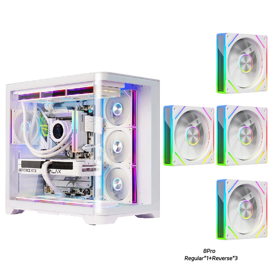 WJCOOLMAN Sky curtain Plus ATX PC gaming case Curved glass sea view room Desktop computer case 360 water cooler gabinete gamer KingsLab Edition