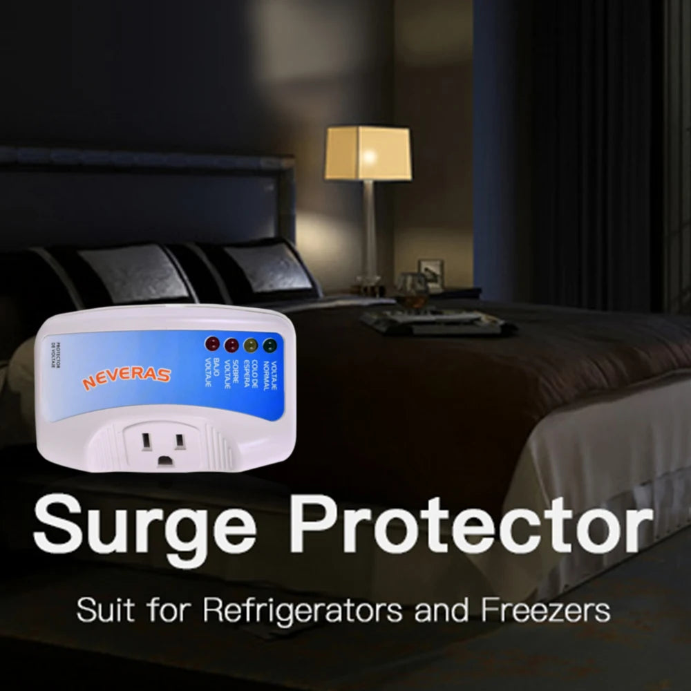Voltage Protector Single Outlet Surge Protector Plug in for Home Appliance Wall Mount Power Suppressor for TV/PC/Refrigerator