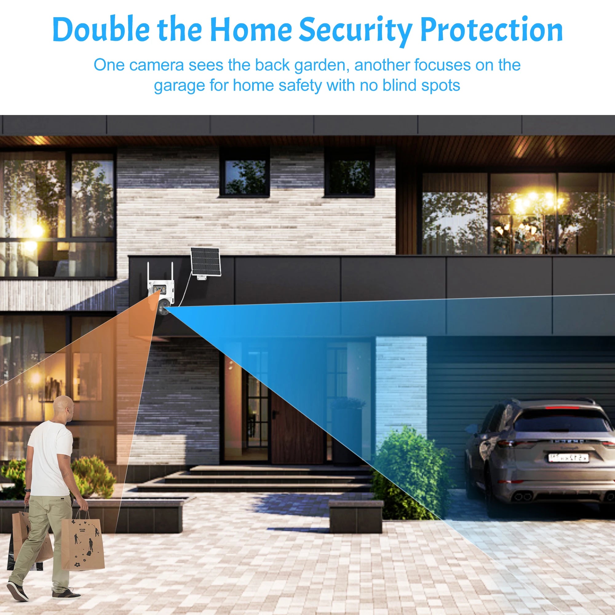 Solar 4G Camera With Sim Card 8MP 4K Dual Lens Dual View Monitor Night Vision Security Protection PTZ Video Surveillance