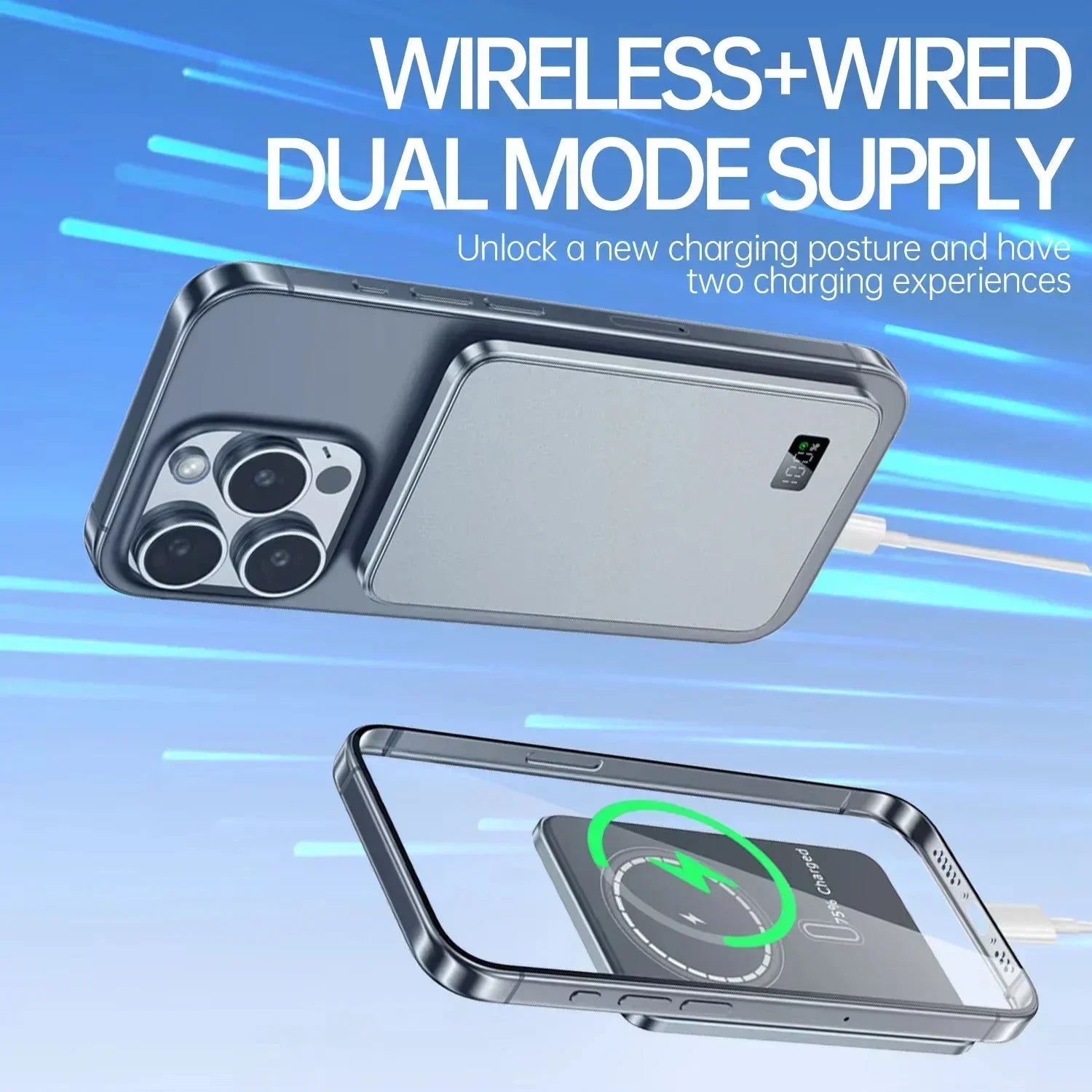 300000mAh 3C Certification Thin Power Bank Ultra For MagSafe 22.5W Magnetic Wireless Fast Charging Portable Battery Display