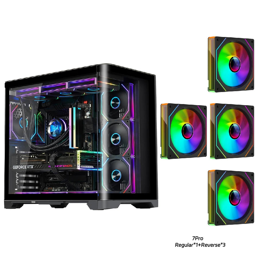 WJCOOLMAN Sky curtain Plus ATX PC gaming case Curved glass sea view room Desktop computer case 360 water cooler gabinete gamer KingsLab Edition