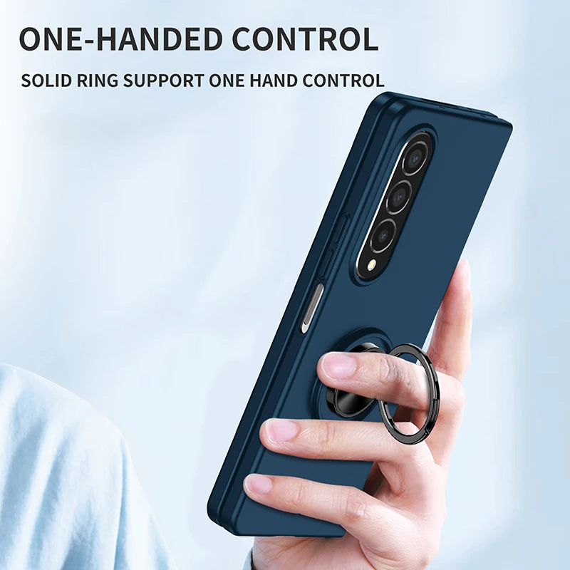 Case for Galaxy Z Fold 5 3 4 2 1 Magnetic Wireless Charging Drop Protection Anti Scratch Hard Cover Case for Z Fold Black Green