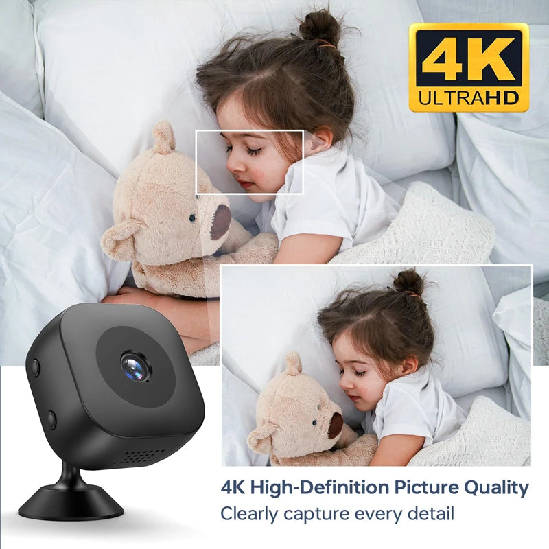 Smart 4K Mini Camera Full Color Night Vision High Definition WiFi Monitor Waterproof Motion Detect Home Security Monitor