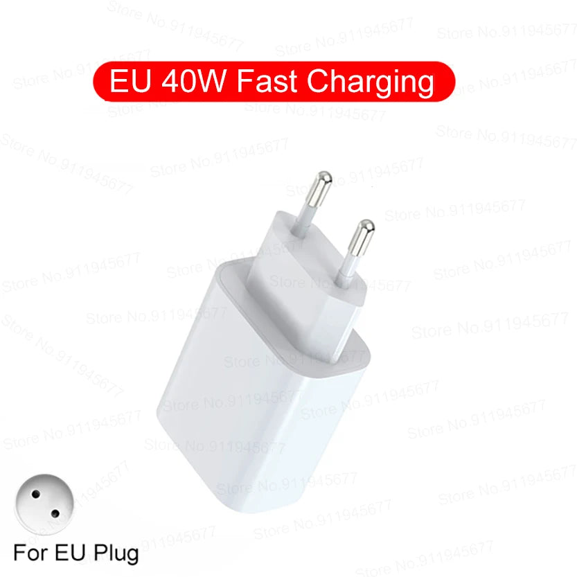 PD 40W Phone Fast Charger For iPhone 17 16 15 14 13 12 11 Pro Max 8 Plus iPad Fast Charging Type C Charge Cable USB C Data Line