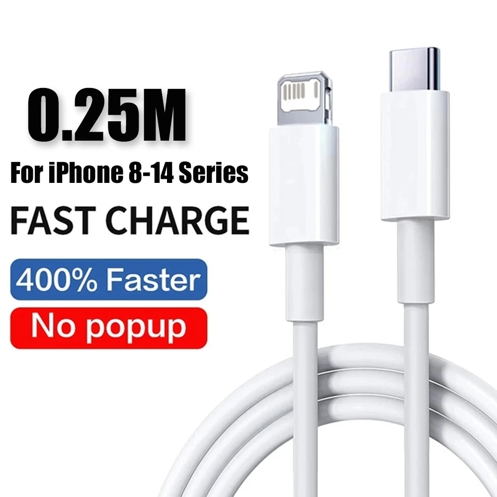 PD 40W Phone Fast Charger For iPhone 17 16 15 14 13 12 11 Pro Max 8 Plus iPad Fast Charging Type C Charge Cable USB C Data Line