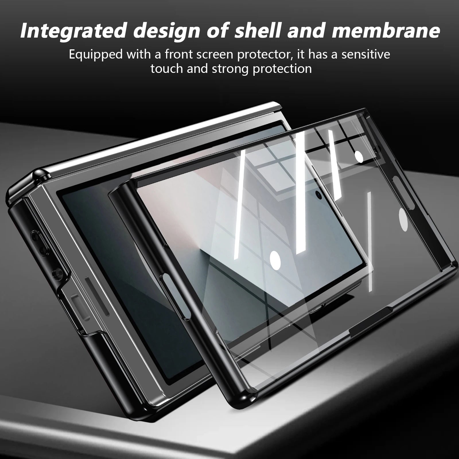VIETAO Aluminum Alloy Plate PC Back Cover Z Fold 7 Phone Case With 360° Rotatable Magnet Metal Bracket For Galaxy Z Fold 7/6/5/4