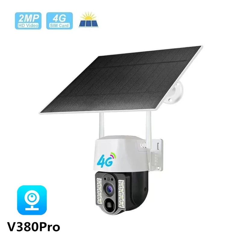 Solar Camera 4G Sim Outdoor Wireless IP Camara PIR Motion Detection Waterproof CCTV Low Powered Battery Home Security Protection