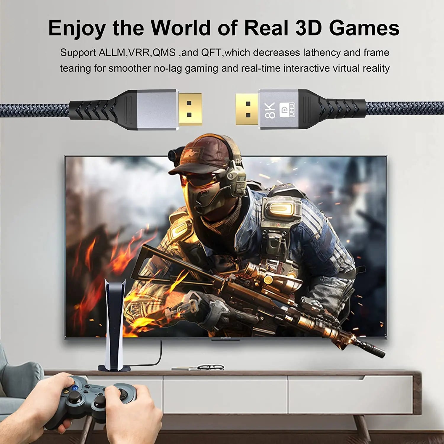 8K Displayport 1.4 Cable DP 2.0 165Hz Video Audio Cable For PC Laptops TV Box Projector PS4 Monitor Video Game Display Port Cord