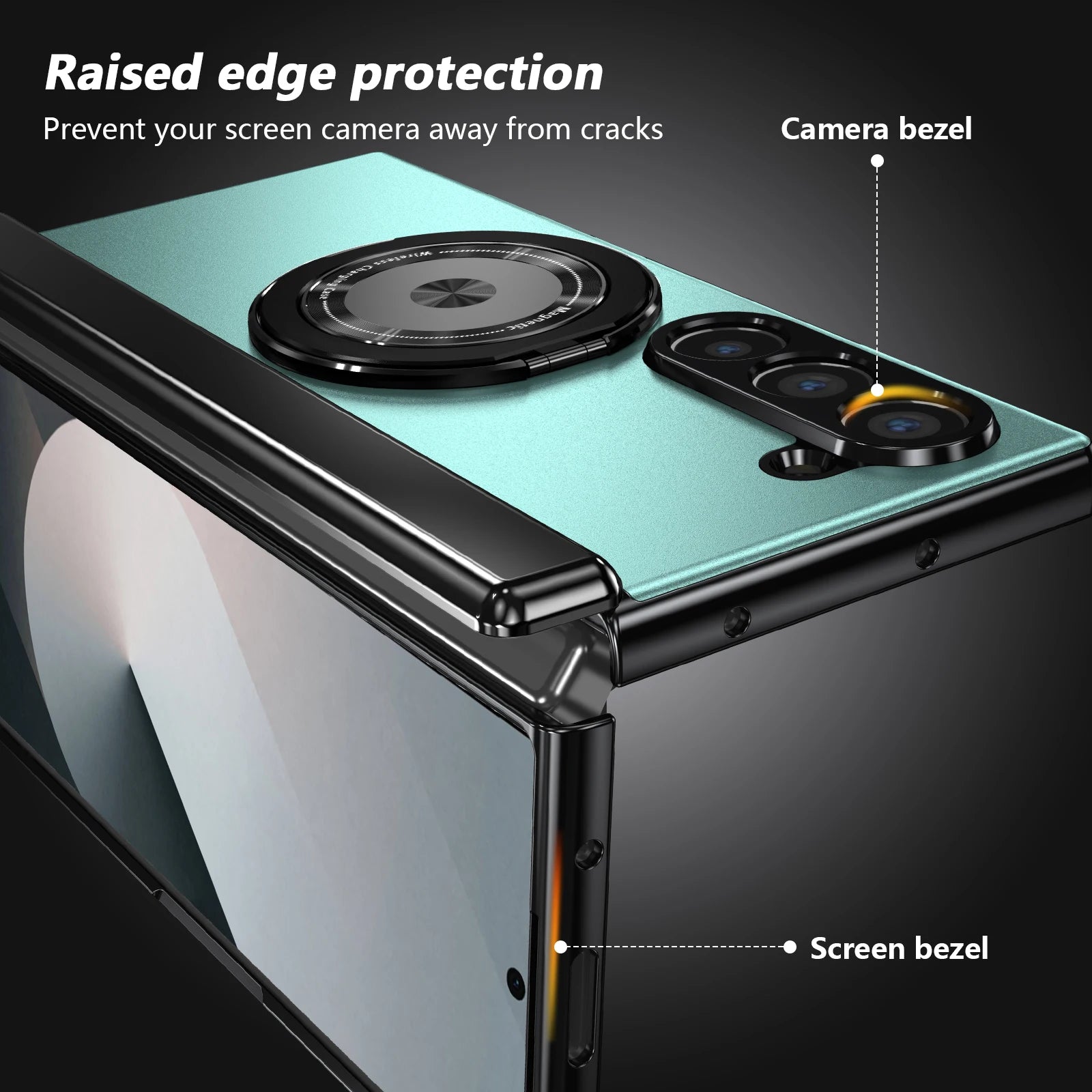 VIETAO Aluminum Alloy Plate PC Back Cover Z Fold 7 Phone Case With 360° Rotatable Magnet Metal Bracket For Galaxy Z Fold 7/6/5/4