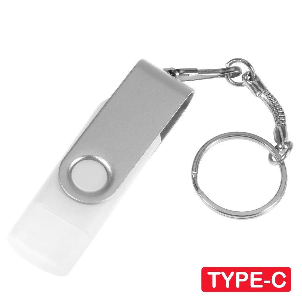TYPE-C Black USB Flash Drive 128GB Free Key Chain Pen Drive 64GB High Speed Memory Stick 32GB For Mobile Phone USB Stick 16GB