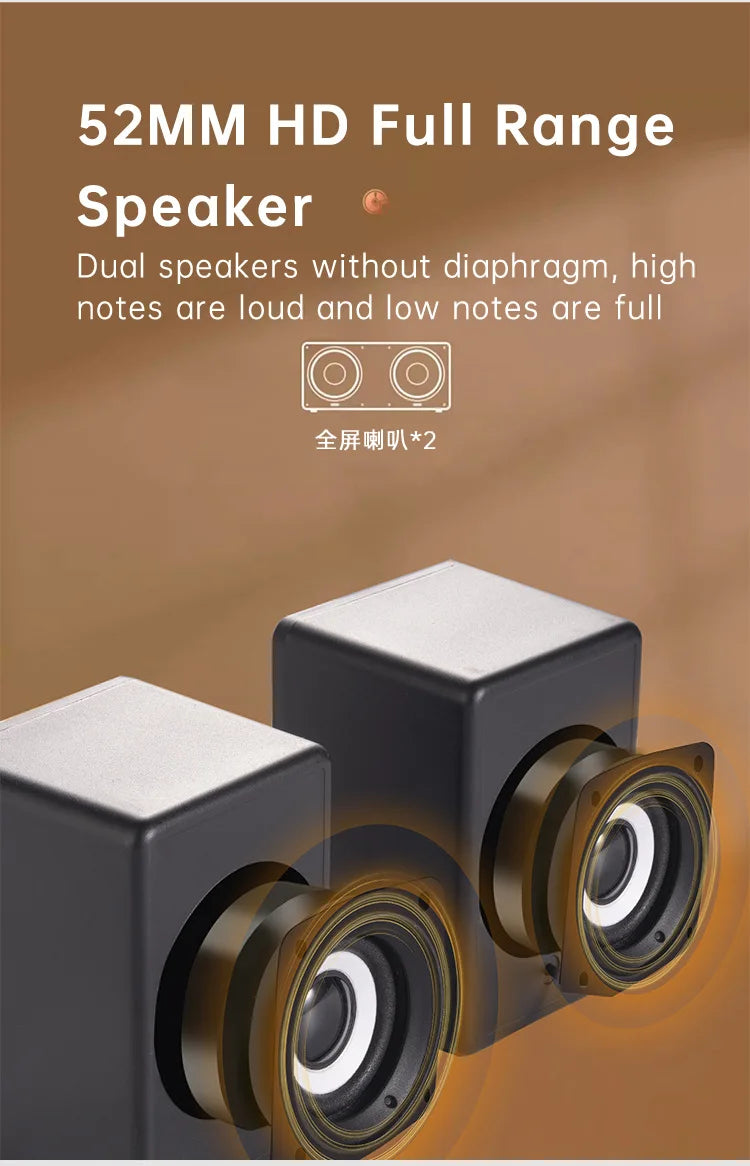 PC Computer Stereo Speaker  RGB Gaming Speakers - USB Powered 2.0 Channel Stereo Sound System with Colorful LED Lights