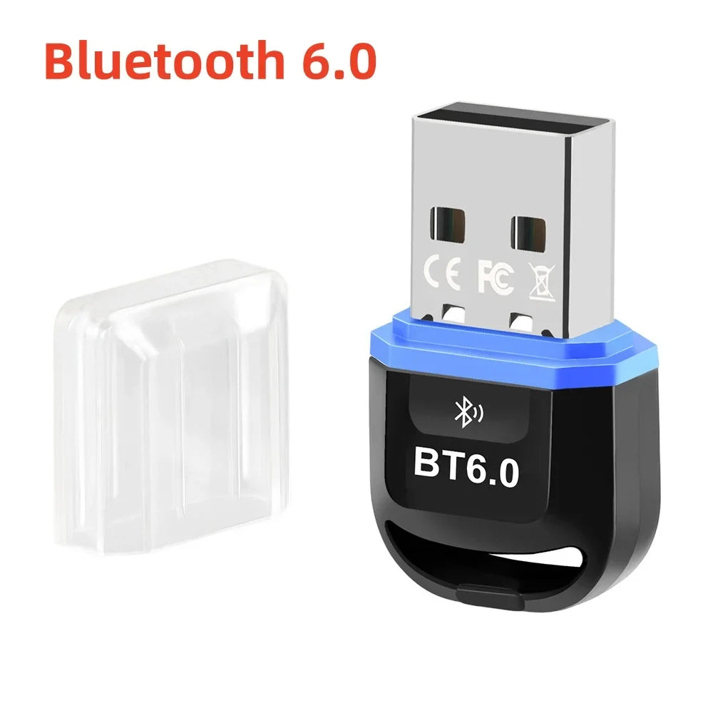 Bluetooth 6.0 Adapter Wireless Audio Transmitter Receiver USB Dongle for Car Headphone Speaker Driver Free ForWindows 8.1/10/11