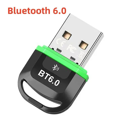 Bluetooth 6.0 Adapter Wireless Audio Transmitter Receiver USB Dongle for Car Headphone Speaker Driver Free ForWindows 8.1/10/11