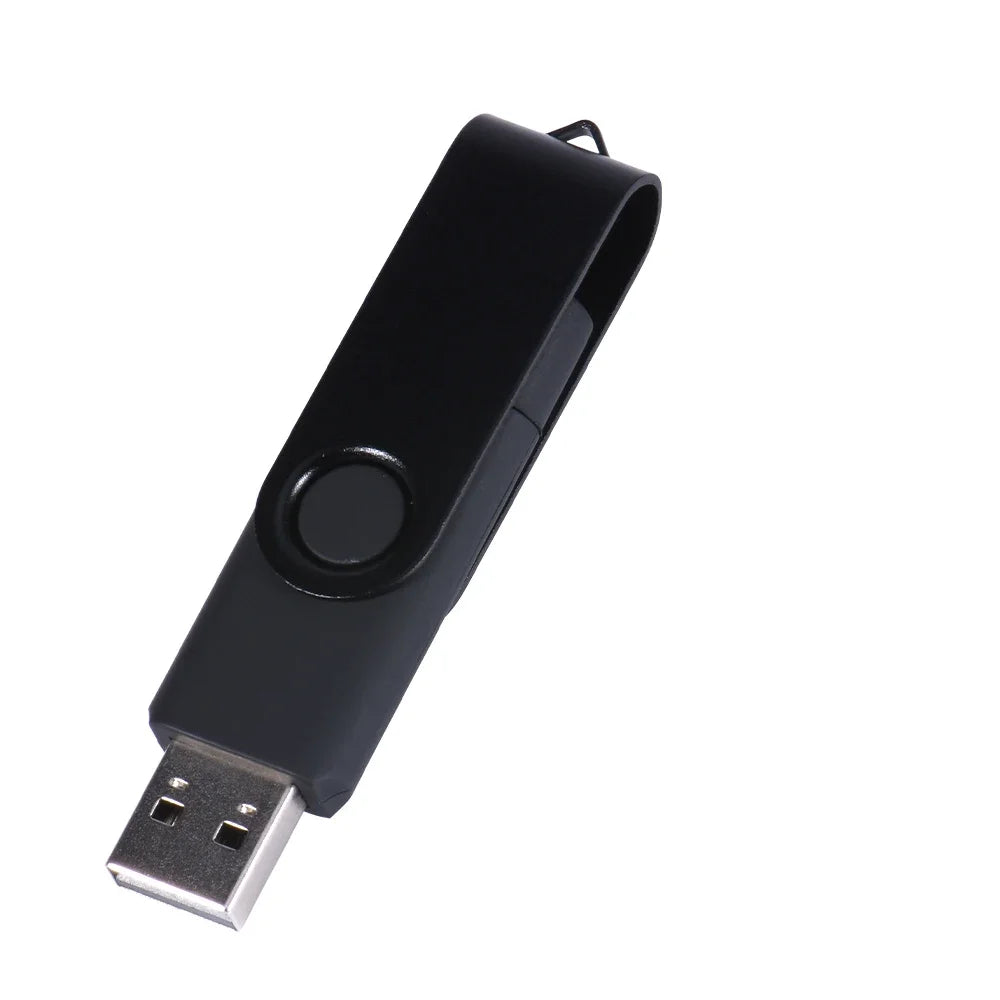 TYPE-C Black USB Flash Drive 128GB Free Key Chain Pen Drive 64GB High Speed Memory Stick 32GB For Mobile Phone USB Stick 16GB