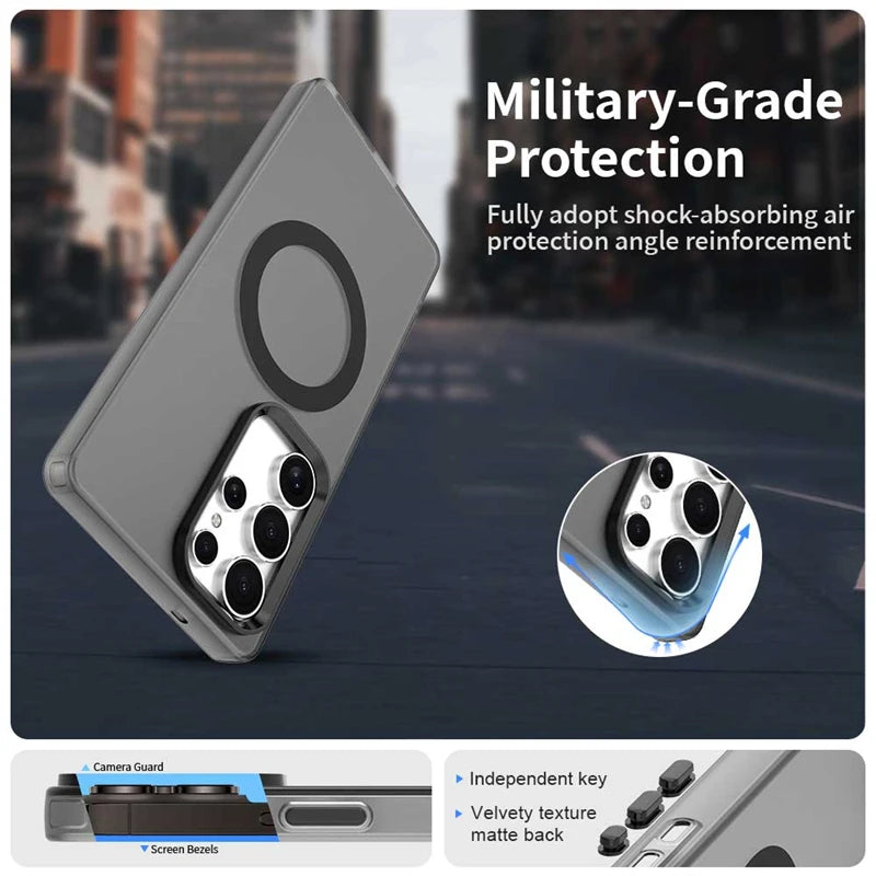 Wireless Charging Case Samsung Galaxy S25 Ultra Case Magnetic Luxury Frosted Silicone S25 Ultra Protector Cover S25 Ultra Case
