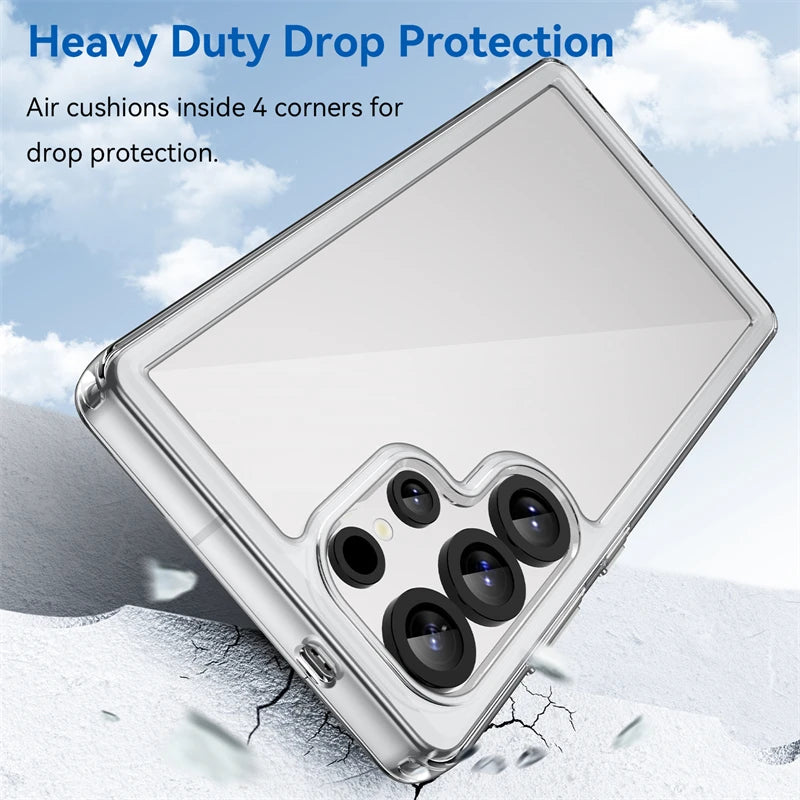 For Samsung Galaxy S25 Ultra Case Luxury Silicone Cover Samsung S25 Ultra Cover TPU Shockproof Transparent Back S25 Ultra Case