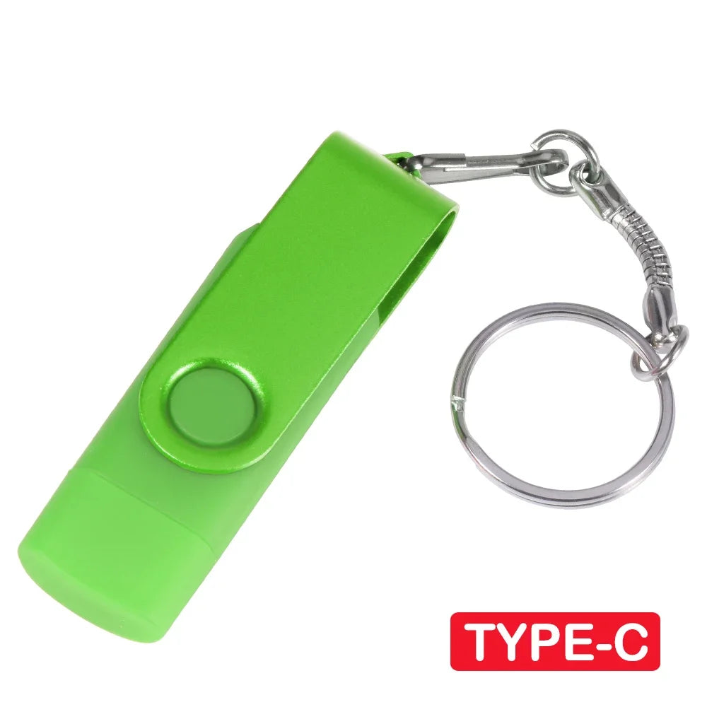 TYPE-C Black USB Flash Drive 128GB Free Key Chain Pen Drive 64GB High Speed Memory Stick 32GB For Mobile Phone USB Stick 16GB