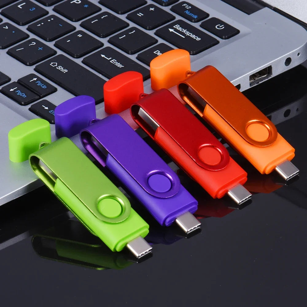 TYPE-C Black USB Flash Drive 128GB Free Key Chain Pen Drive 64GB High Speed Memory Stick 32GB For Mobile Phone USB Stick 16GB