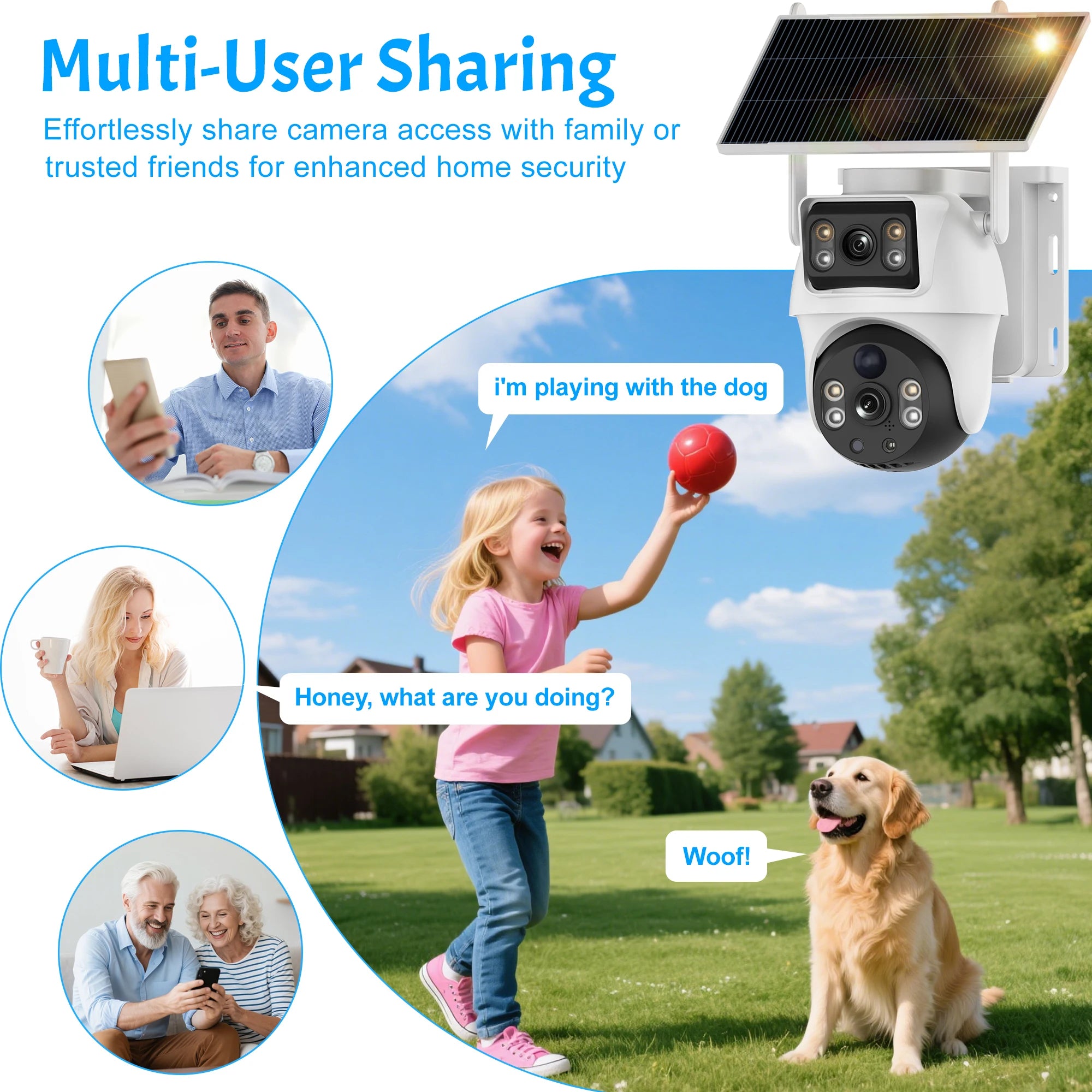 Solar 4G Camera With Sim Card 8MP 4K Dual Lens Dual View Monitor Night Vision Security Protection PTZ Video Surveillance
