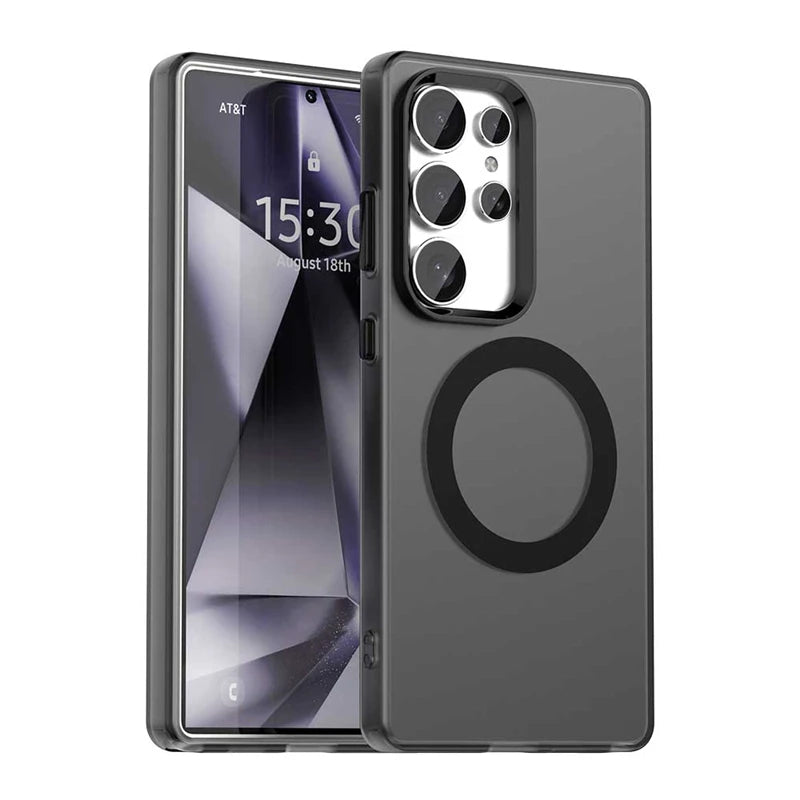 Wireless Charging Case Samsung Galaxy S25 Ultra Case Magnetic Luxury Frosted Silicone S25 Ultra Protector Cover S25 Ultra Case