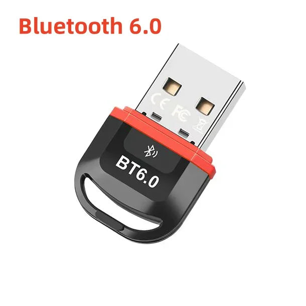 Bluetooth 6.0 Adapter Wireless Audio Transmitter Receiver USB Dongle for Car Headphone Speaker Driver Free ForWindows 8.1/10/11