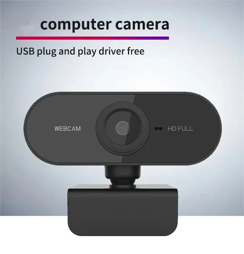 Webcam 360° Rotatable Mini Streaming Web Camera Full HD Plug And Play Computer Usb Web Camera For Pc Laptop With Microphone  ﻿