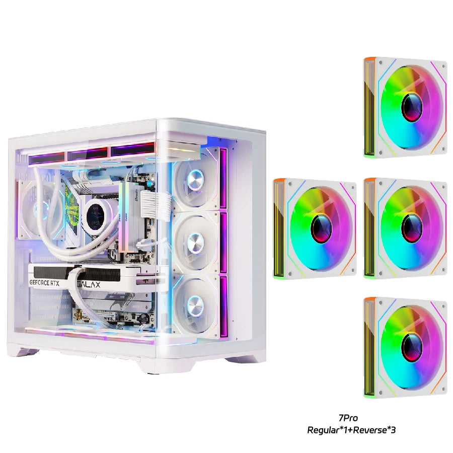 WJCOOLMAN Sky curtain Plus ATX PC gaming case Curved glass sea view room Desktop computer case 360 water cooler gabinete gamer KingsLab Edition