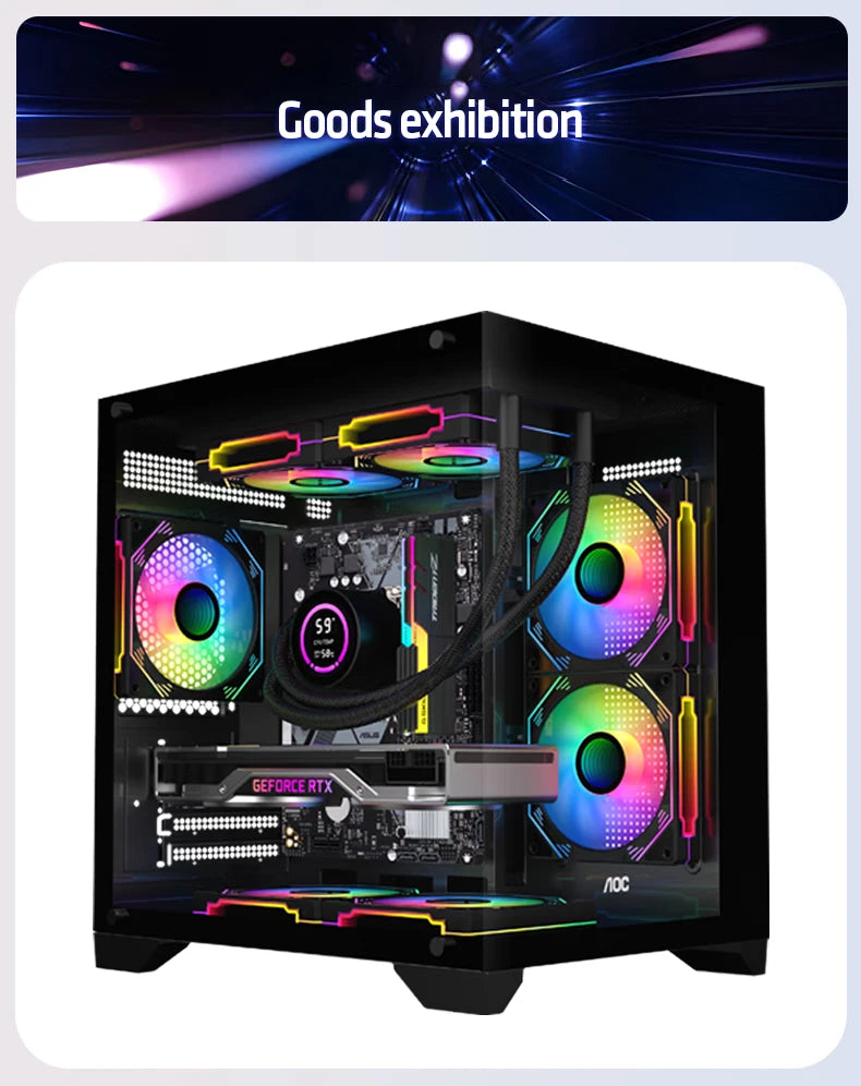 AOC CG391 PC Case MATX Gaming Desktop Case Supports 240 Water Cooling With 3 Fans Computer Case Sea View Room KingsLab Edition