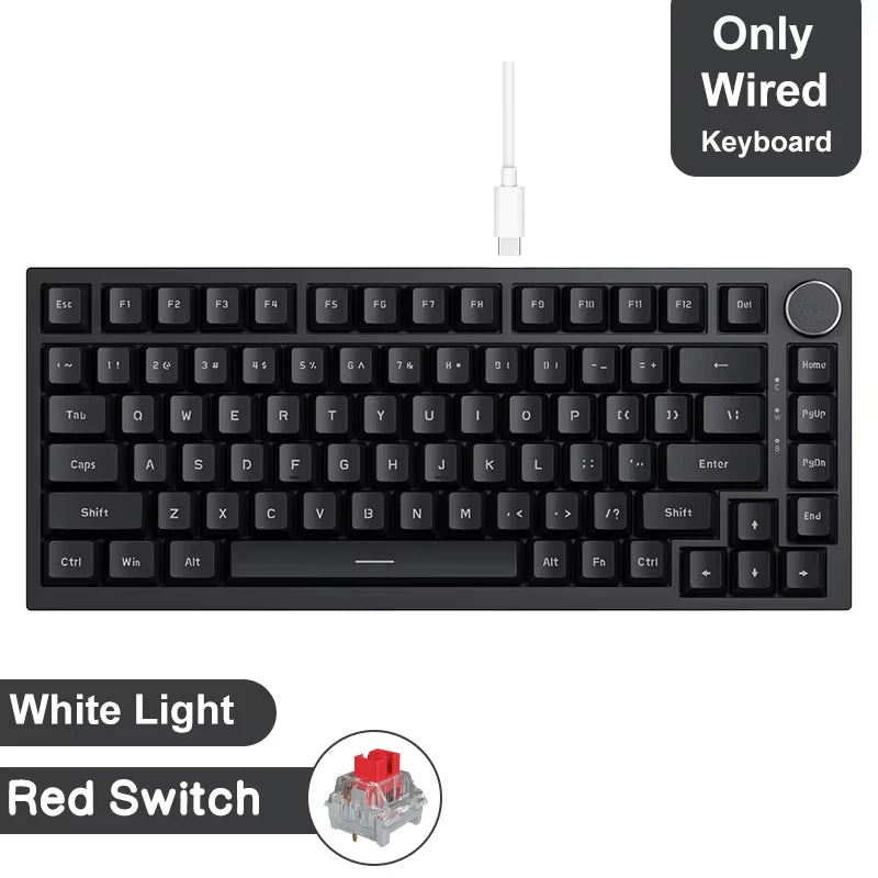 AJAZZ AK820 / AK820Pro Gaming Mechanical Keyboard 75% 82 Keys Wired Single Mode/Bluetooth Wireless Gamer Keyboard for Laptop PC