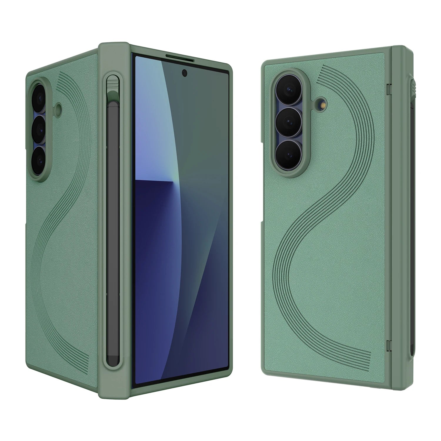 Full Cover PU Leather Z Fold 7 Case With Magnetic Hinge Protector, Touch Pen And Privacy Glass Film For Galaxy Z Fold 7 Fold 6