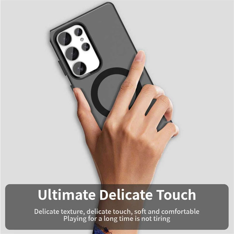 Wireless Charging Case Samsung Galaxy S25 Ultra Case Magnetic Luxury Frosted Silicone S25 Ultra Protector Cover S25 Ultra Case
