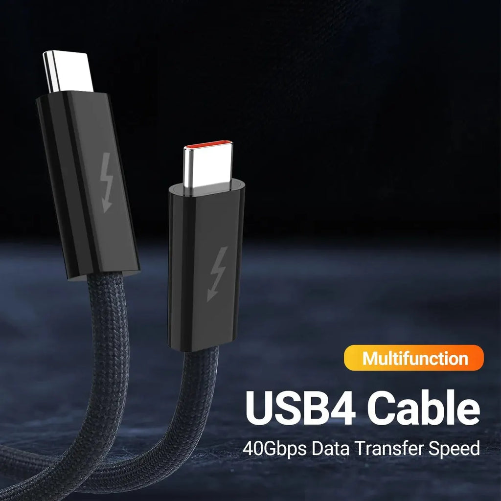 USB 4.0 Type-C Data Cable 240W Fast Charging Cable with 40Gbps Speed 8K HD Video Support Thunderbolt 3/4 for Phone Switch iPad