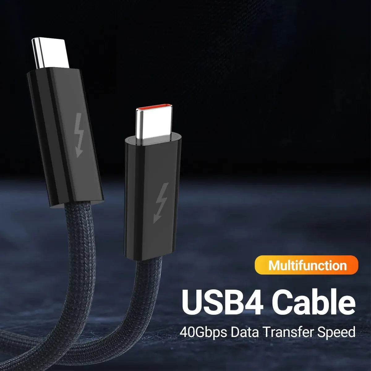 USB 4.0 Type-C Data Cable 240W Fast Charging Cable with 40Gbps Speed 8K HD Video Support Thunderbolt 3/4 for Phone Switch iPad
