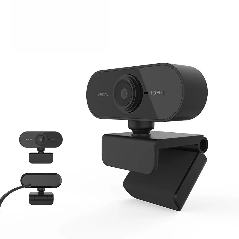 Webcam 360° Rotatable Mini Streaming Web Camera Full HD Plug And Play Computer Usb Web Camera For Pc Laptop With Microphone  ﻿