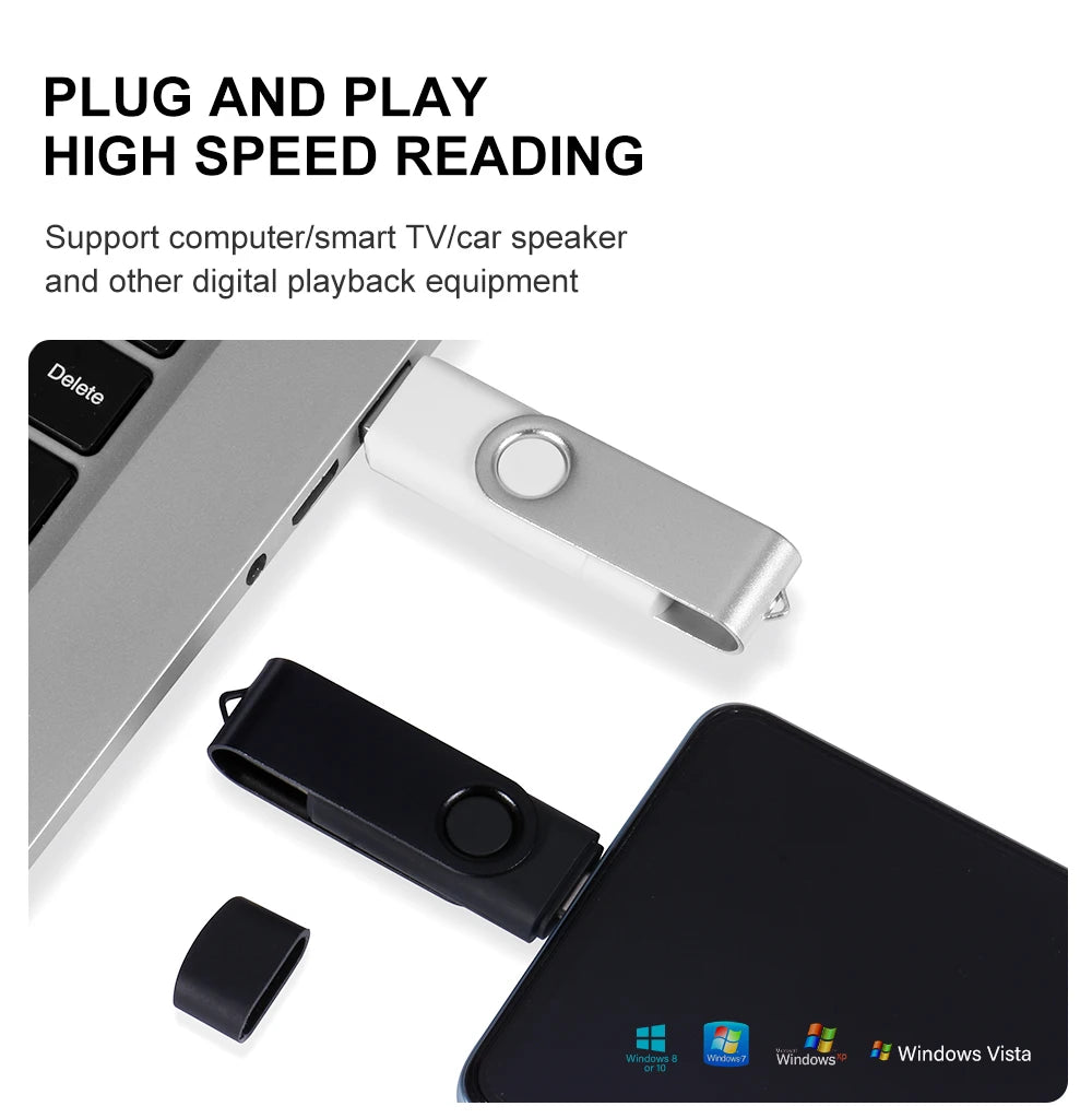 TYPE-C Black USB Flash Drive 128GB Free Key Chain Pen Drive 64GB High Speed Memory Stick 32GB For Mobile Phone USB Stick 16GB
