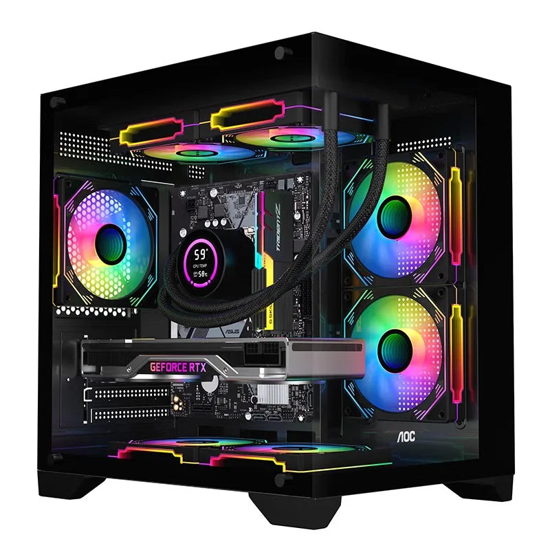 AOC CG391 PC Case MATX Gaming Desktop Case Supports 240 Water Cooling With 3 Fans Computer Case Sea View Room KingsLab Edition